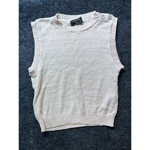 Charter Club Petites Womens Sweater Sleeveless Pink Vintage Grandma Cute